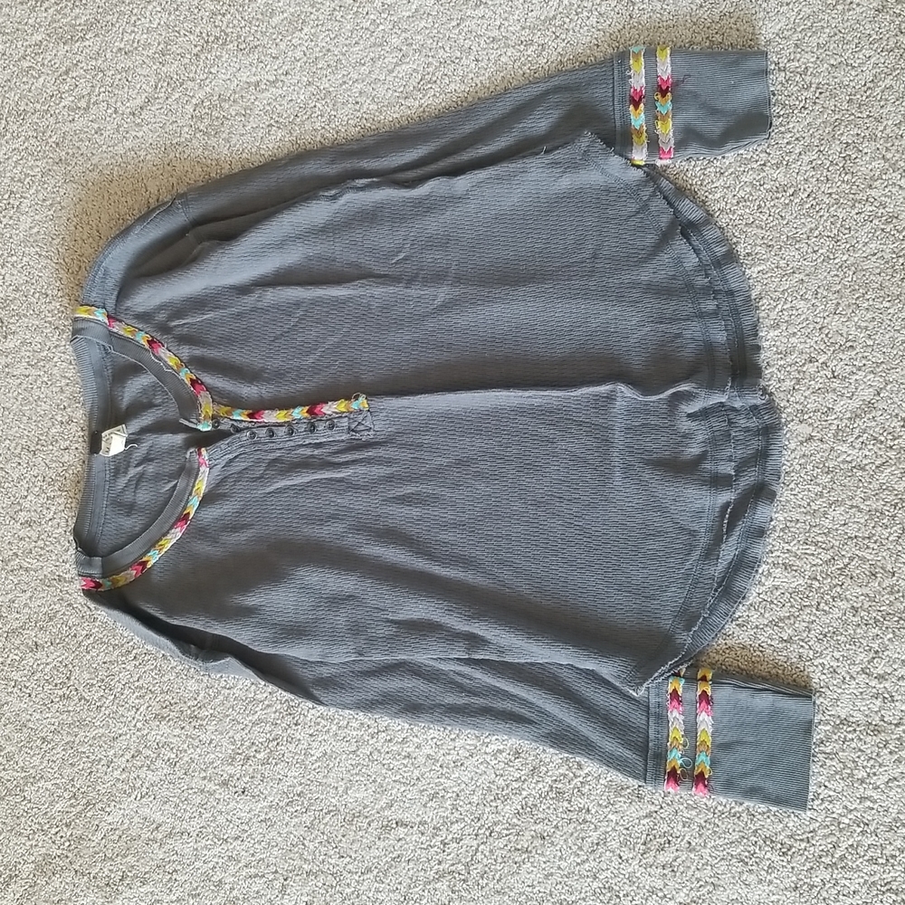 Free people Long sleeve waffle top